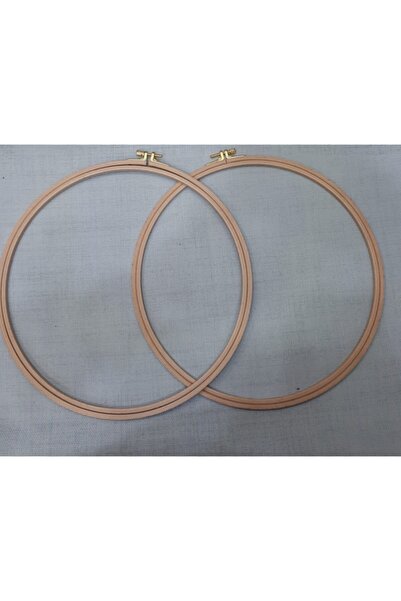 CANER TUHAFİYE 2 Adet 32 Cm Ahsap Vıdalı Pano Etamın Punch Nakıs Kasnak