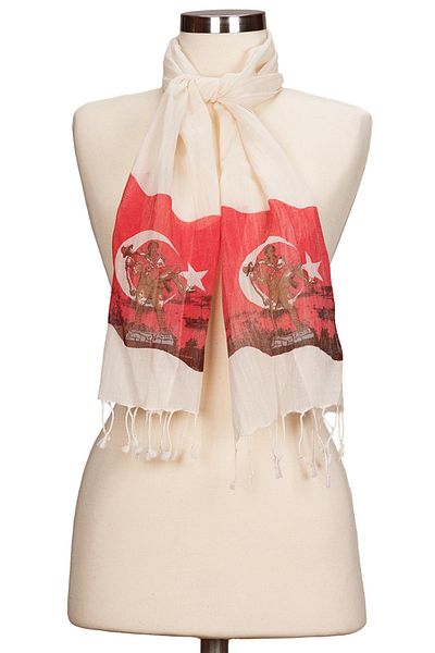 Dosimira Çanakkale Cotton Printed Small Scarf