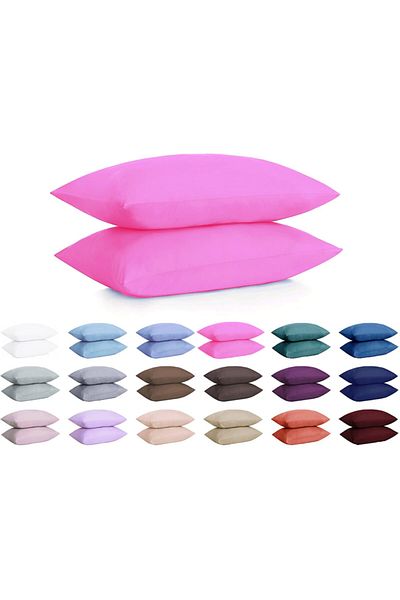 Vefa Home Collection Cotton Pillow Case - Pink - Set of 2 50x70 -