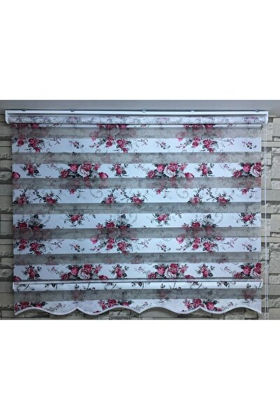 Zebra Etekli Çiçek Baskılı Perde (ETEKLİ)