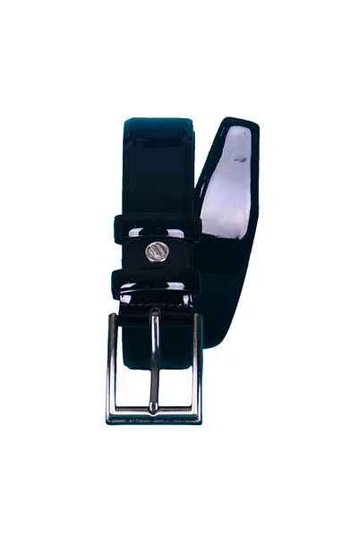 Strong Men's Black Genuine Leather Fabric Trouser Belt Km06