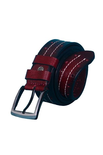 Strong Men's Claret Red Jeans Belt Km01