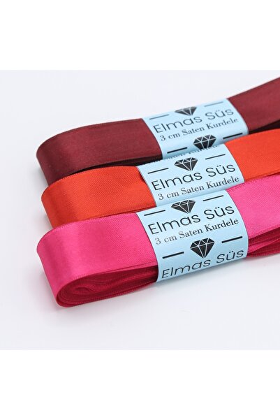 E Elmas شريط ستان 3 قطع 3 سم 10 متر