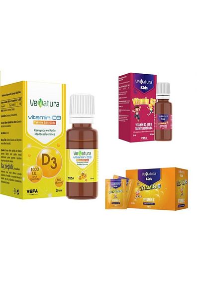 VeNatura Vitamin C 30 Sachet for Children - Vitamin D3 400iu