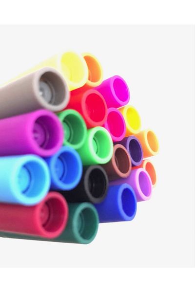 Caretta Twinliner Thin and Thick Double Tip Pen 21 Colors Set with Crystal Pen Holder