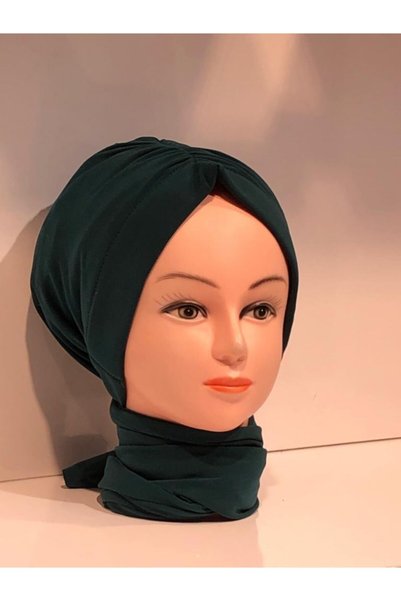 ŞURA ŞAL Women's Green Outer Bonnet Scarf