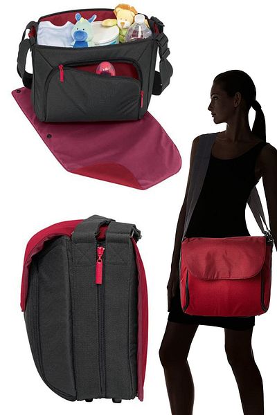 BEBE CONFORT Claret Red Baby Care Bag Cooler and Changing Pad Pa133-1