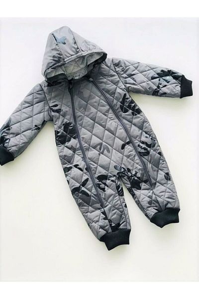 Kidaxi Unisex Baby Gray Camouflage Patterned Double Zipper Cosmonaut