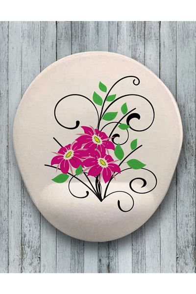 Onartem Pink Floral Mouse Pad with Oval Wrist Support