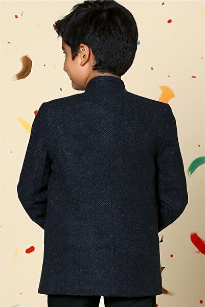 Dewberry Boy's Dotted Anthracite Coat -1530001K3001