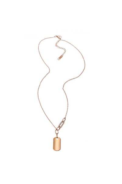 MODAMUGO Çelik Zincir Kolye Künye - Rose