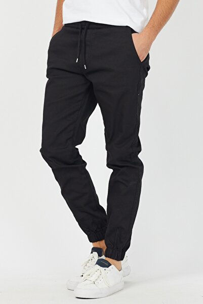 Tarz Cool Men's Jogger Pants - Black, Elastic Leg, Lycra