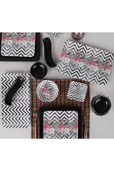 Demet Çeyiz Set Breakfast 41 Pieces Matte Colored for 6 People