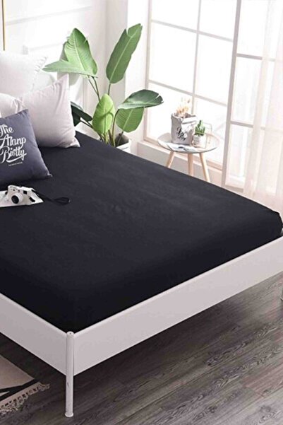 Berra Concept قطن - ملاءة سرير مفردة من القطن الممشط باللون الأسود