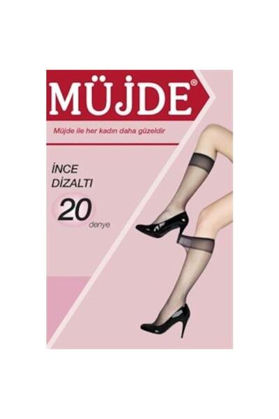 Müjde Ince Diz Altı 20 Denye 24'lü Paket Siyah Renk