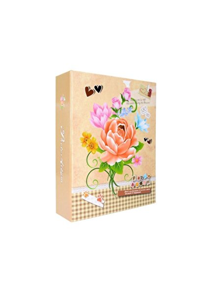 Nobbystar ألبوم Sh 100 قطعة 13x18 سم. ألبوم صور بنمط زهرة كريمية Hal114-kc