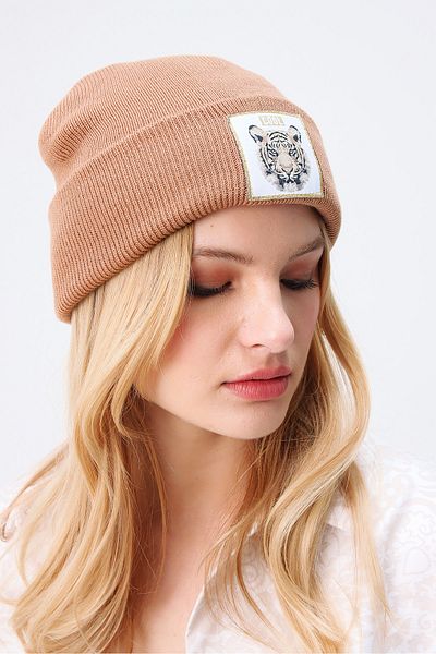 Trend Alaçatı Stili Women's Biscuit Tiger Embroidered Beret ALC-A2059