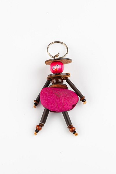 Dünyadan Hediyeler Pink Domestic Woman Figure Mangis Keychain