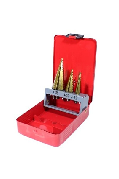 GFB Metal Kutulu Kademeli Matkap Ucu Seti (3'lü Set)