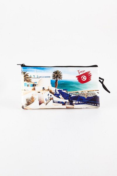 Dünyadan Hediyeler Tunisia Themed Leather Makeup Handbag
