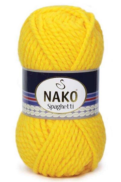 NAKO Spaghetti 1253 Yellow - Πλεκτό Νήματα Γιλέκο και Ζακέτα Μπερέ
