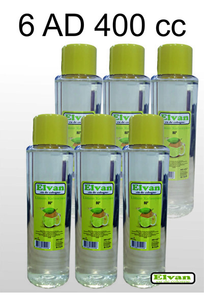 Elvan 80 Derece Limon Kolonyası 400 Cc 6 Lı Paket