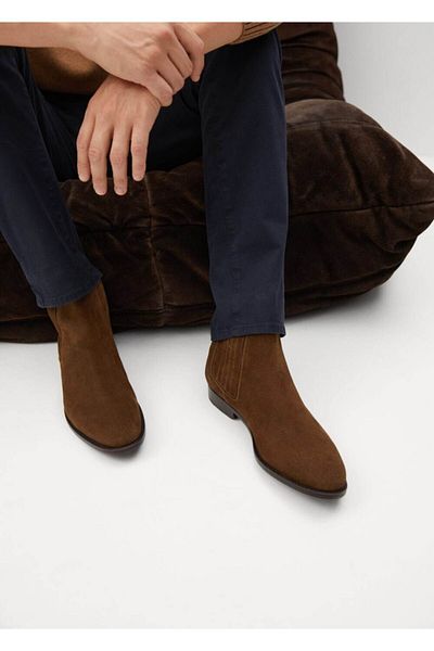 MANGO Man Leather Chelsea Ankle Boots