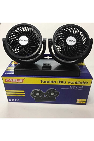 Carub Vantilatör 12v Torpido Üstü 2 Li Ayarlı Plastik