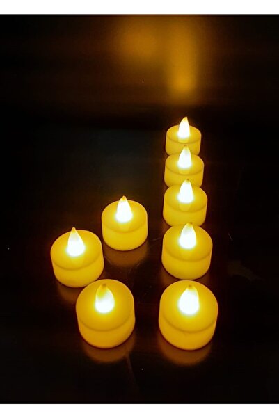 DDTREND 8 Adet Led Mum Tealight Kokusuz Sarı Sabit Işıklı Piller Dahil Parti ...