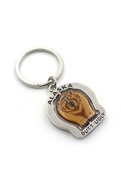 Dünyadan Hediyeler Alaska Two-Faced Bear Metal Keychain