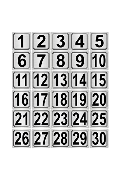 Özarslan Dizayn باب معدني، طاولة، رقم الخزانة 3.5 سم × 3.5 سم 30 قطعة (1..30)...