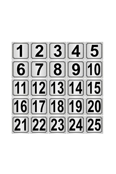 Özarslan Dizayn Metal Kapı Masa Dolap Numarası 3,5cmx3,5cm 25 Adet (