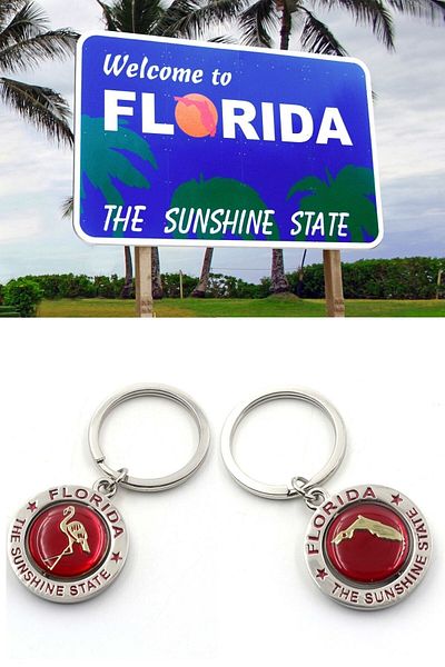 Dünyadan Hediyeler Florida Sunshine State Keychain