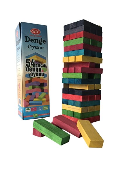 Elif Jenga Denge Oyunu Renkli 54 Parça