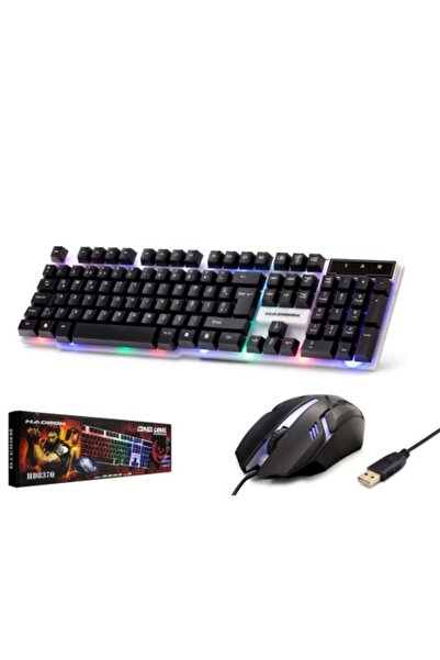 HADRON H837Q Kablolu Oyuncu Klavye Mouse Set Led Q Siyah