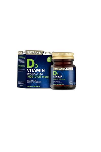 Nutraxin Vitamin D3 for Bone and Muscle Development 120 Tablets