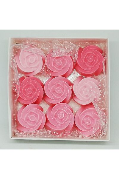 Dolce Soap - Scented Ornamental Soap - Rose 9 Pieces Pink - 3cm*2cm