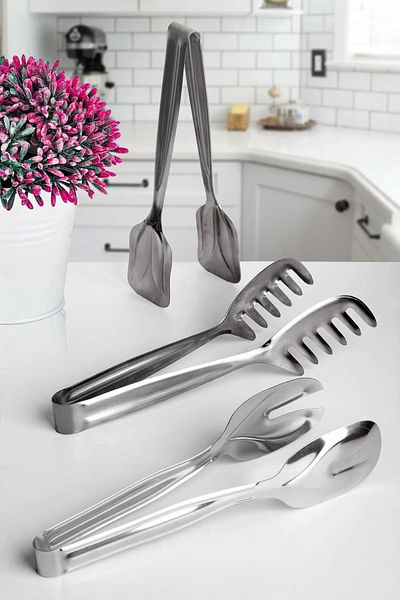 Trend Kitchen طقم 3 قطع من الفولاذ المقاوم للصدأ - ملقط Mch02762