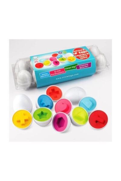 Circle Toys Zekaoyunkitap 12'li Geometrik Yumurta Eşleme Oyunu