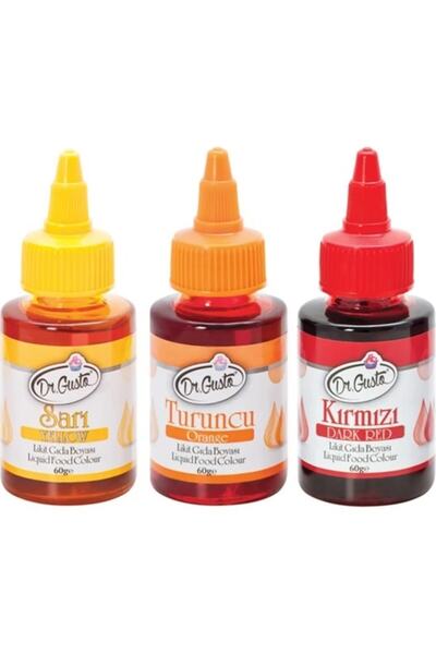 Dr. Gusto Dr Gusto Likit Gıda Boyası 3 Renk Sarı-turuncu-kırmızı 60 gr
