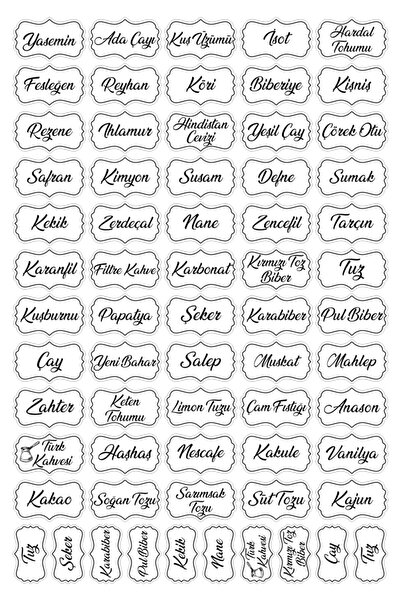 colortouch ملصق شفاف مكون من 107 قطعة من ملصقات الجرار والمكسرات والبهارات