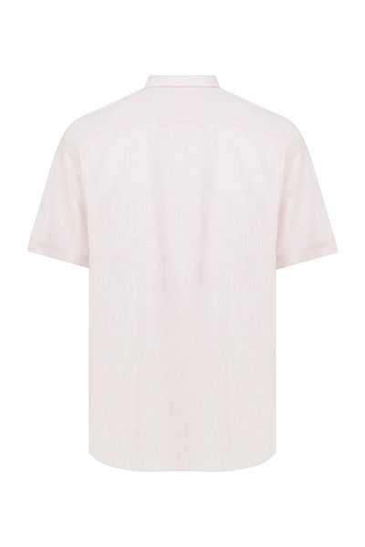 Hatemoğlu Ροζ Classic Fit Απλό 100% βαμβακερό κοντομάνικο κλασικό πουκάμισο