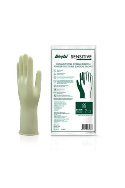 Beybi Sensitive Pudrasız Steril Cerrahi Eldiven No:7,5 (50çift)
