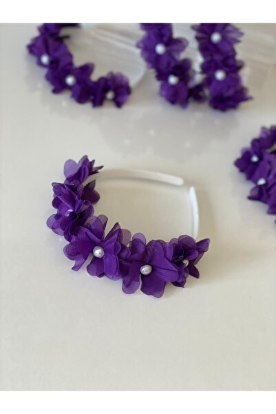 QUEEN AKSESUAR Κοριτσίστικη μωβ βιολετί κορώνα με πέρλες