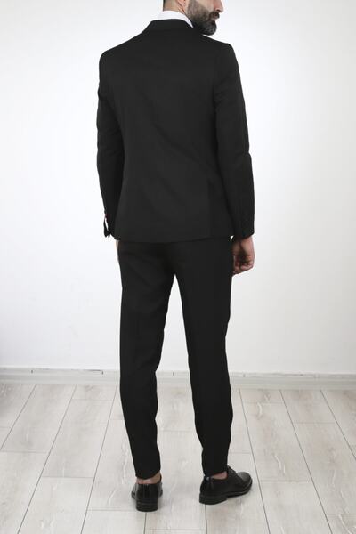 neowit Men's Black Slim Fit Suit