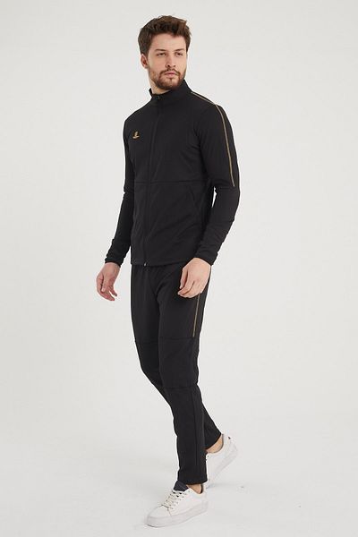 SPORTSTATİON Black Men's Tracksuit Set