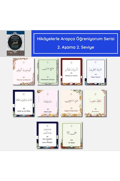 Karma Kitaplar I'm Learning Arabic with Stories 2Stage 2Level (hardcover) 10 Stories