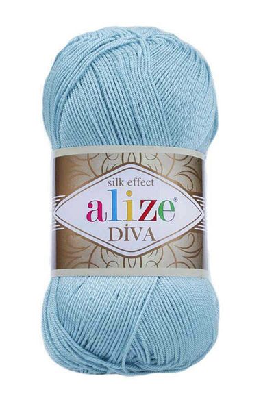 Alize Diva Mercerized - Sky Blue Hand Knitting Yarn, Κωδικός χρώματος: 346