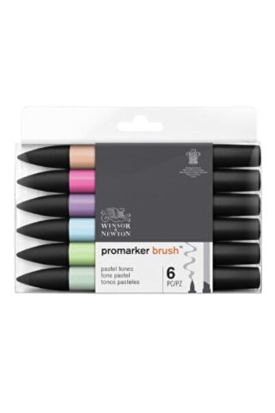 Winsor Newton Brush Marker 6lı Set Pastel Tonlar