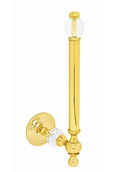 Meloni حامل ورق التواليت النحاسي الكريستالي من تشامليكا باللون الذهبي